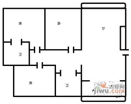 西园凤都苑3室2厅2卫130㎡户型图