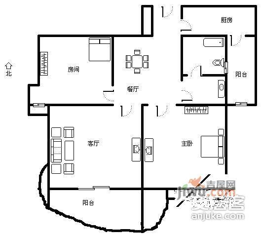 紫桂花园6室3厅3卫300㎡户型图