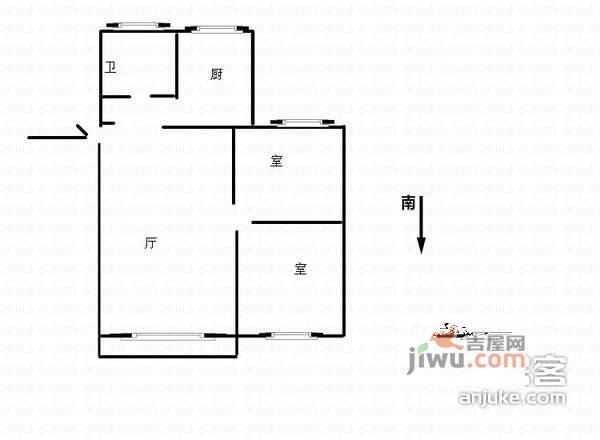 赞成荆山翠谷2室2厅1卫99㎡户型图