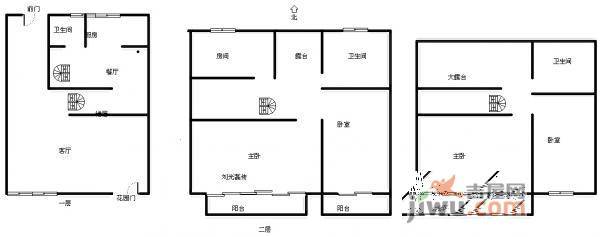 赞成荆山翠谷4室2厅3卫174㎡户型图