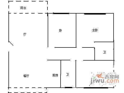 赞成荆山翠谷3室2厅2卫153㎡户型图