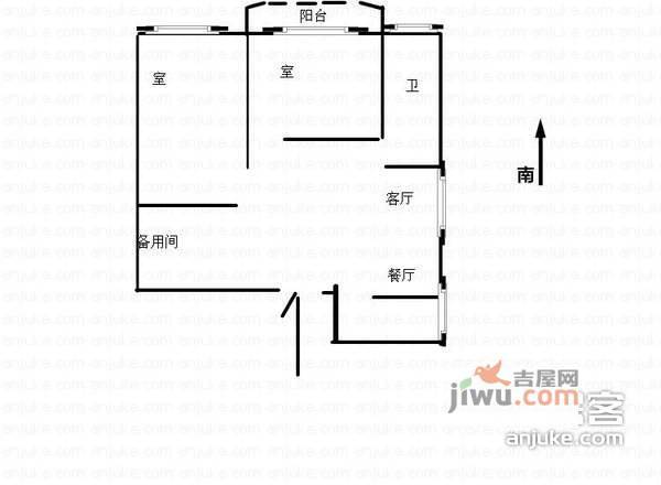 赞成荆山翠谷2室2厅1卫99㎡户型图