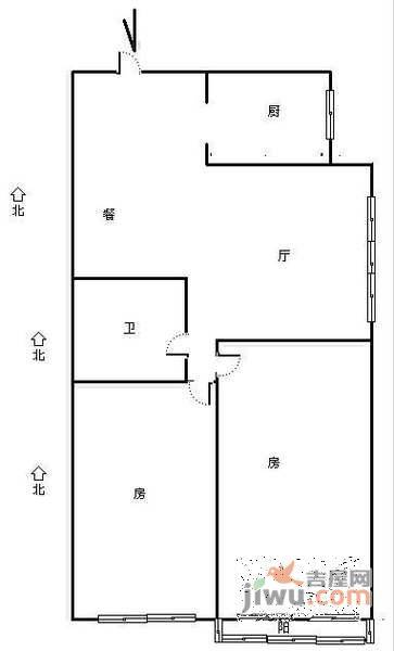 青园小区2室2厅1卫124㎡户型图