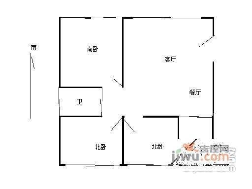 青园小区3室2厅1卫99㎡户型图