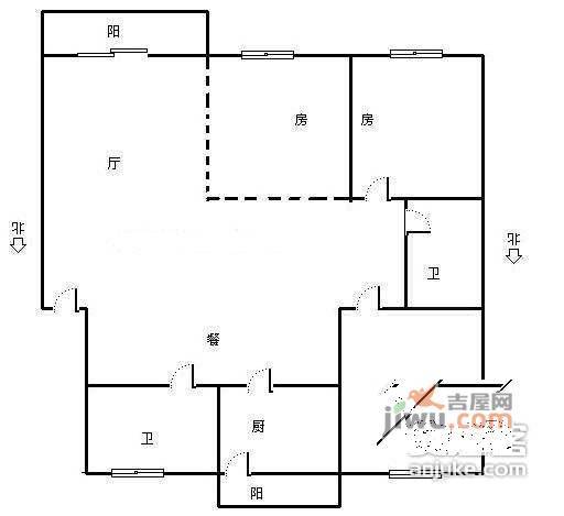 晨光绿苑3室2厅2卫158㎡户型图