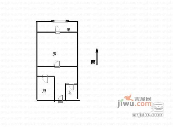 景芳一区1室1厅1卫51㎡户型图