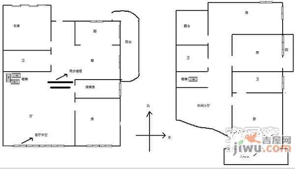 白云深处别墅区5室3厅3卫300㎡户型图