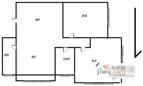 浪漫和山2室2厅1卫102㎡户型图