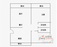 奥兰多小镇2室2厅2卫123㎡户型图