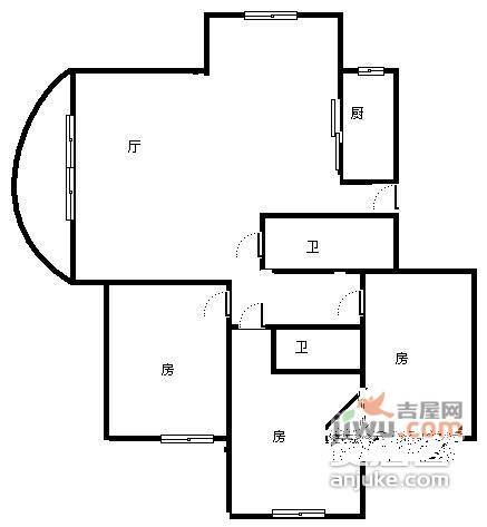 绿城春江花月3室2厅2卫185㎡户型图