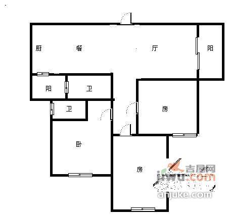 绿城春江花月3室2厅2卫185㎡户型图