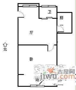 仙林苑1室1厅1卫45㎡户型图