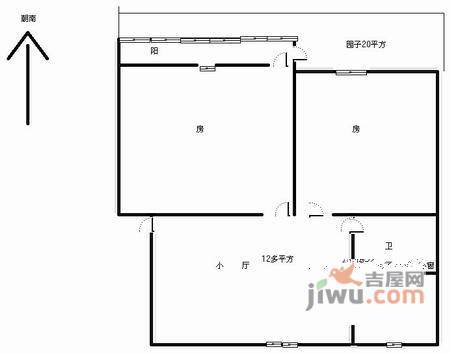 马塍路小区2室1厅1卫78㎡户型图