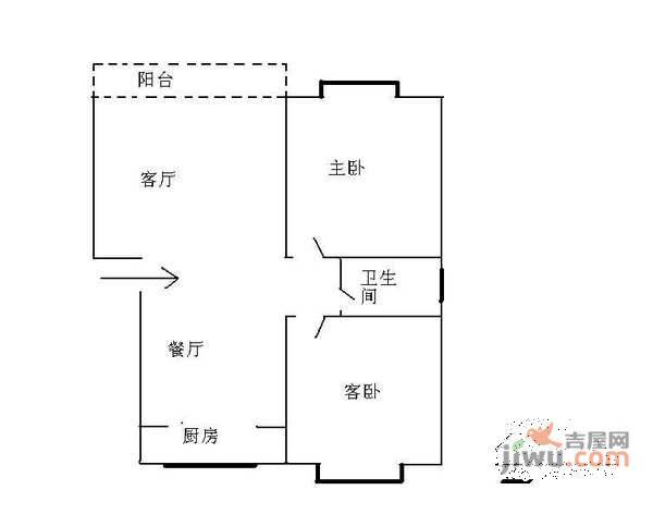人和家园2室2厅1卫94㎡户型图