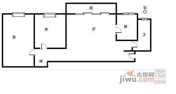 发展今日嘉园2室1厅1卫108㎡户型图