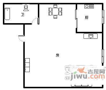 发展今日嘉园1室1厅1卫65㎡户型图