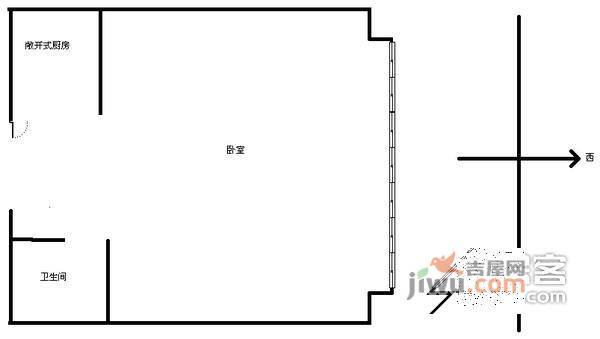 发展今日嘉园1室1厅1卫65㎡户型图