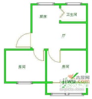 溪畔花园2室1厅1卫87㎡户型图