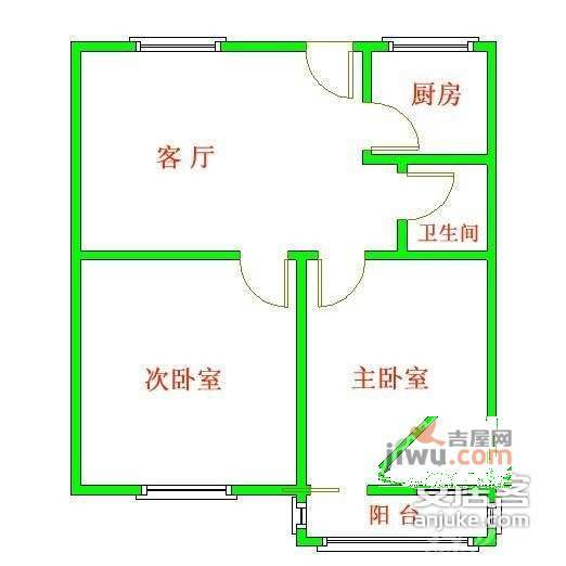 江南摩卡小区2室1厅1卫88㎡户型图