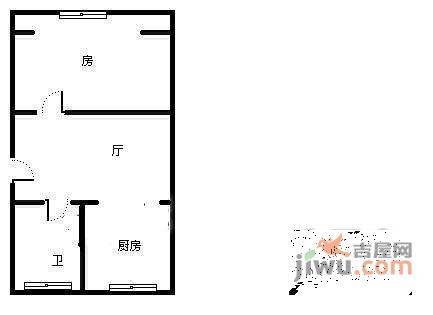 濮家新村1室1厅1卫52㎡户型图