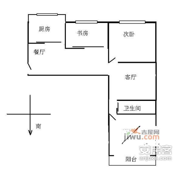 协安上郡3室1厅1卫90㎡户型图