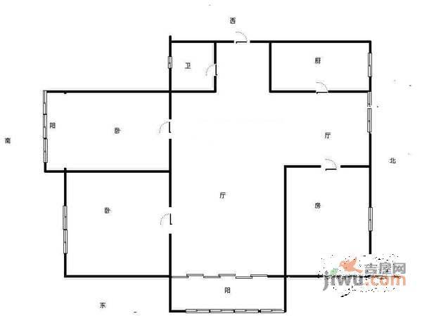 铭雅苑东区3室2厅1卫140㎡户型图