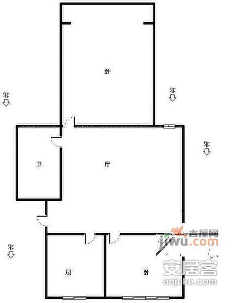 铭雅苑东区2室1厅1卫83㎡户型图