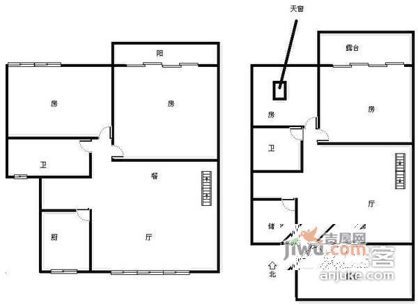 铭雅苑东区4室2厅2卫188㎡户型图