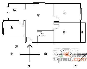 三里新城桂苑3室1厅1卫114㎡户型图