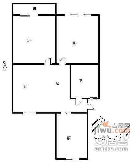 新世纪花苑2室1厅1卫110㎡户型图