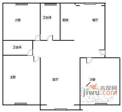 新世纪花苑3室1厅1卫105㎡户型图