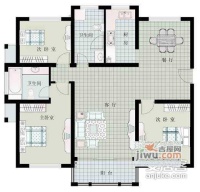 广厦天都城天风苑5室3厅3卫208㎡户型图