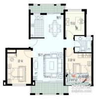 广厦天都城天风苑3室2厅1卫136㎡户型图