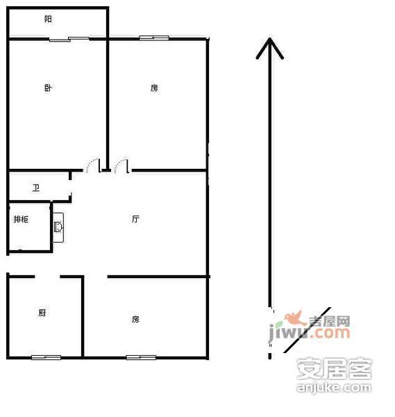 文锦苑2室2厅1卫98㎡户型图