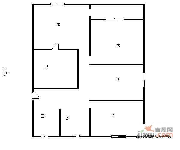 文锦苑3室2厅1卫98㎡户型图