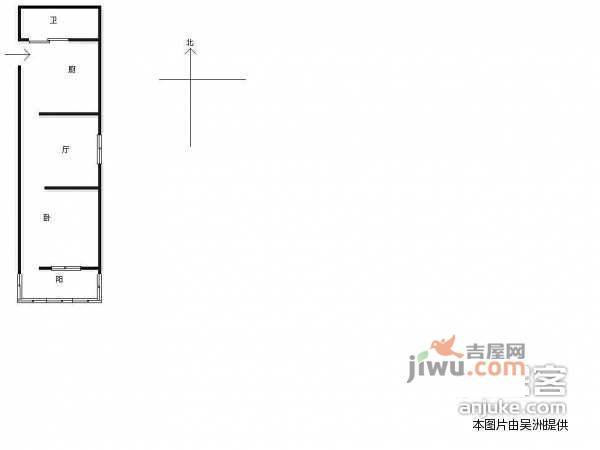 朝晖一小区1室1厅1卫68㎡户型图