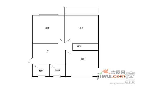 朝晖一小区3室1厅1卫89㎡户型图