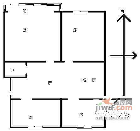 香港城3室2厅1卫100㎡户型图