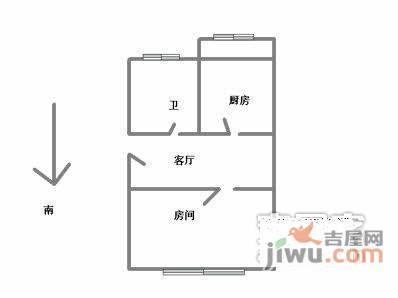 香港城1室1厅1卫50㎡户型图