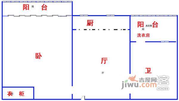 三墩颐景园荷风苑1室1厅1卫76㎡户型图