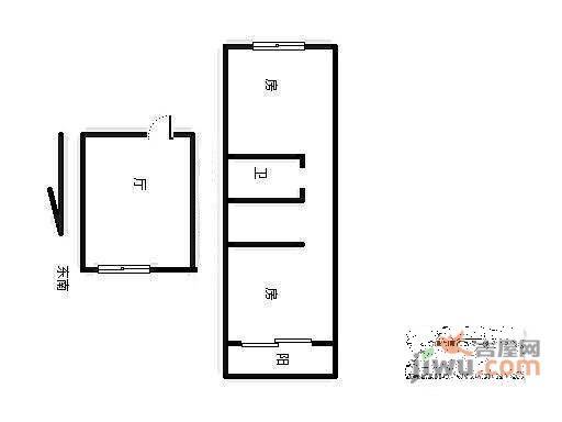 三墩颐景园荷风苑2室1厅1卫75㎡户型图