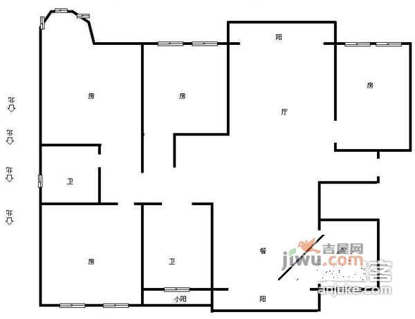 三墩颐景园荷风苑4室2厅2卫216㎡户型图