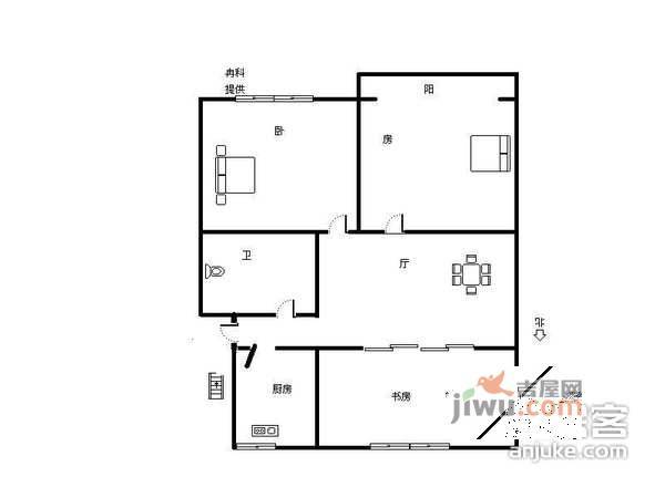 邮电新村3室1厅1卫85㎡户型图