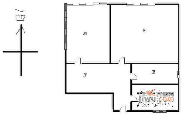 仓基新村2室1厅1卫69㎡户型图