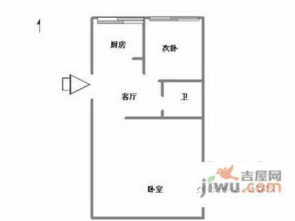 仓基新村2室1厅1卫69㎡户型图