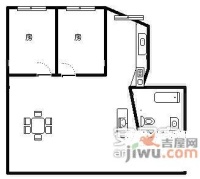 方大绿洲花园2室1厅1卫80㎡户型图