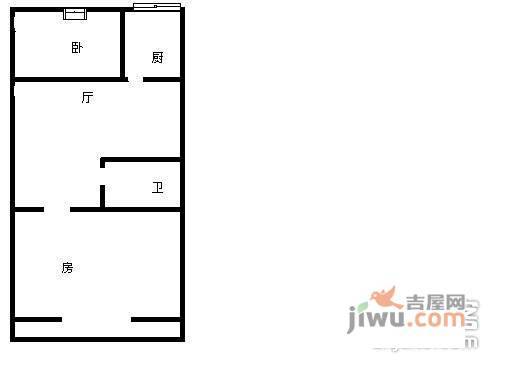 方大绿洲花园1室0厅1卫户型图