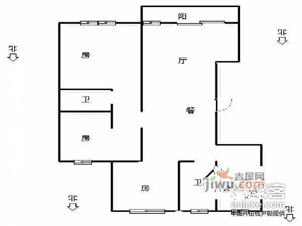 九月庭院3室2厅2卫136㎡户型图