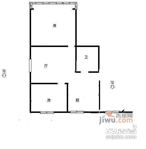 景芳六区2室1厅1卫135㎡户型图