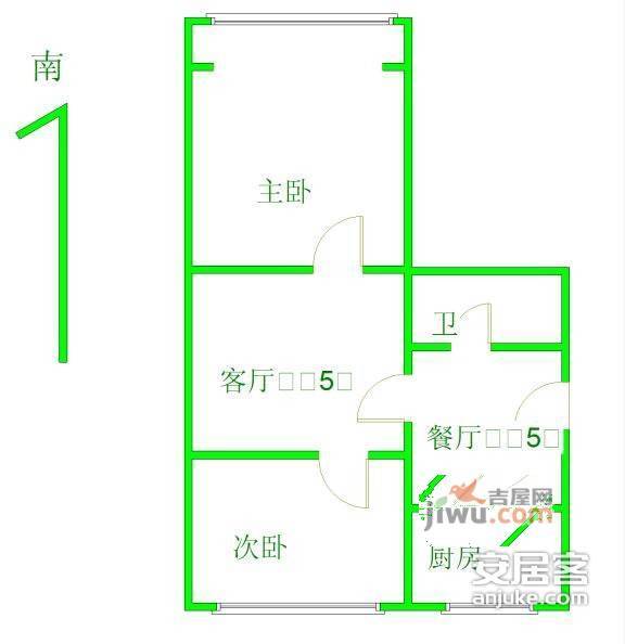 景芳六区2室2厅1卫180㎡户型图